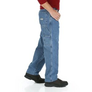 Wrangler Blue Fleece Lined Carpenter Jeans